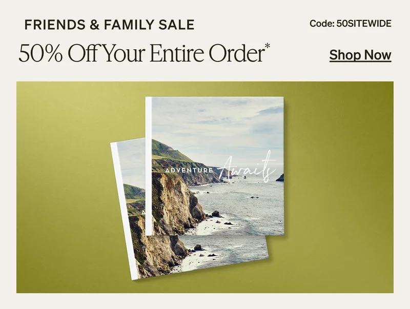 Friends & Family Sale - 50% off your entire order + Free Recipient Addressing on Holiday Cards