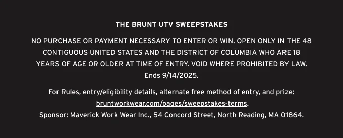 BRUNT UTV Sweepstakes