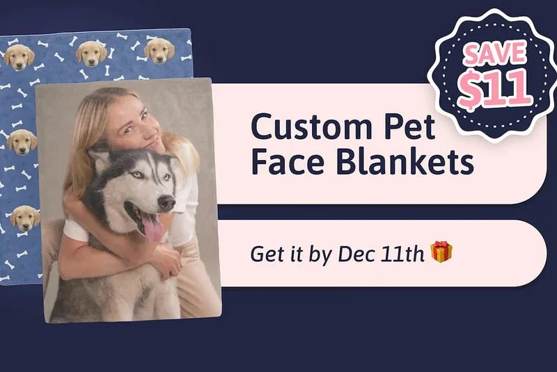 Custom Pet Face Blankets SAVE $11 Get it by Dec 11th