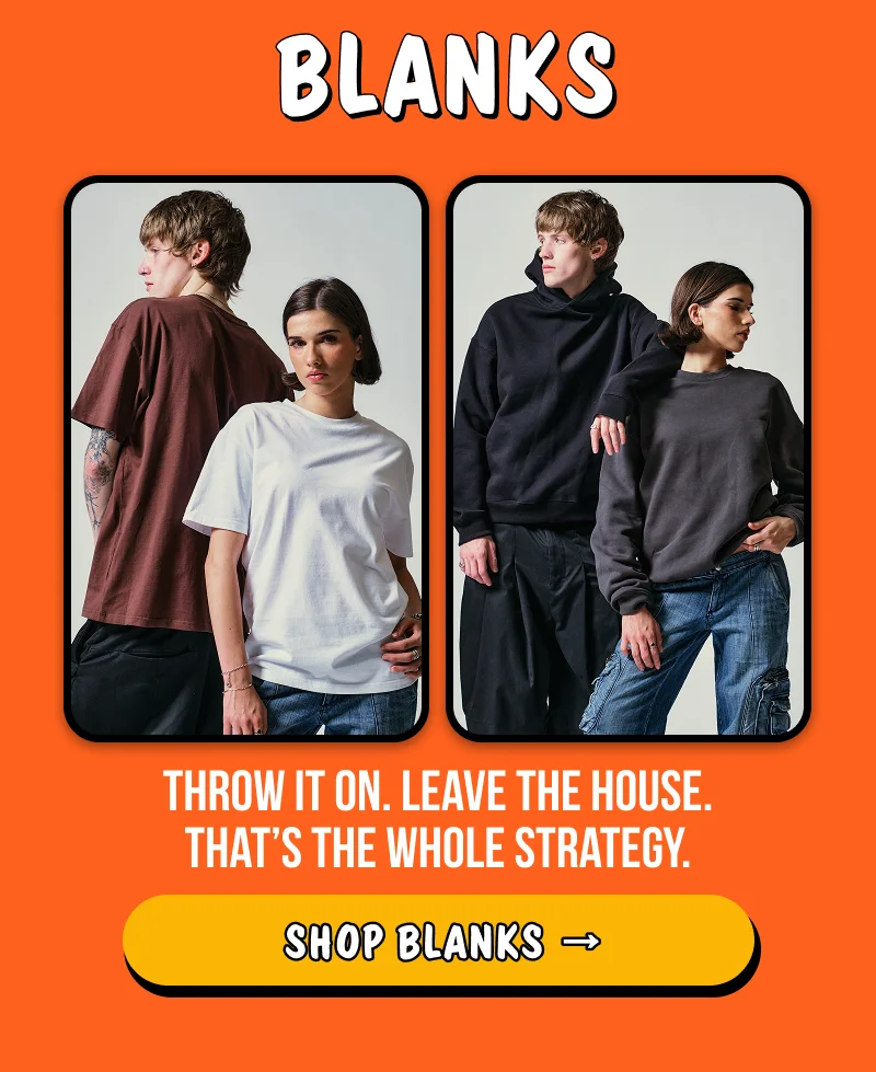 Blank t-shirts and essentials