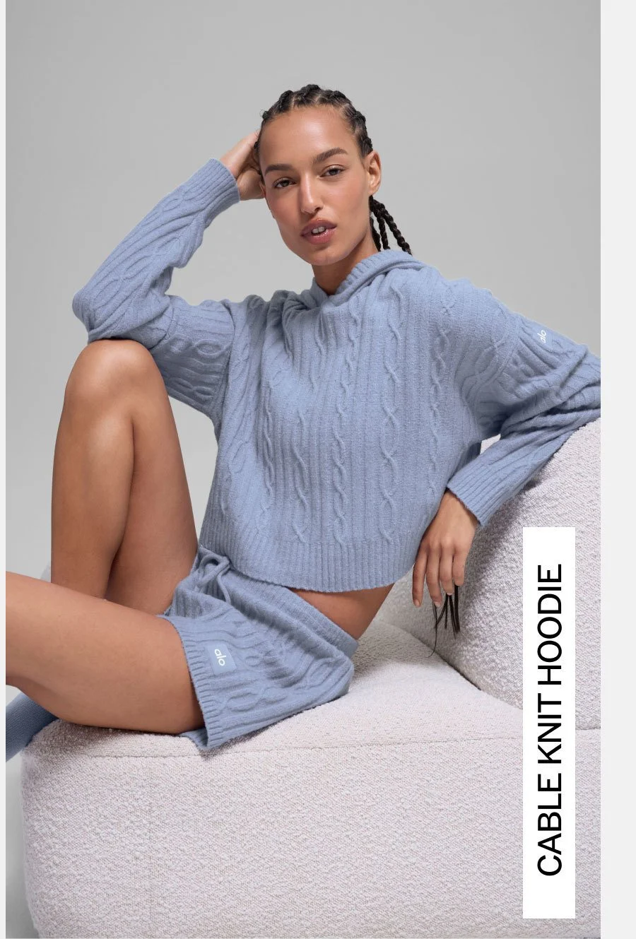 CABLE KNIT HOODIE