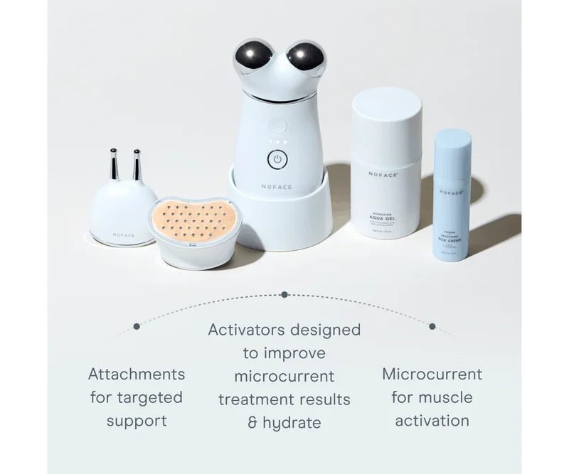 Microcurrent for muscle activation. Attachments for targeted support. Activators designed to improve microcurrent treatment results & hydrate.