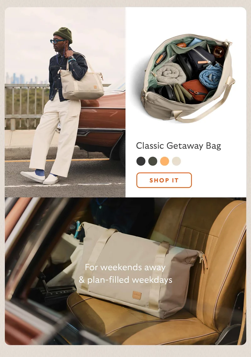 Classic Getaway Bag For weekends away and plan-filled weekdays