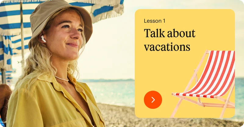 a lesson plan for talking about vacations