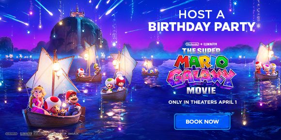 THE SUPER MARIO GALAXY MOVIE | HOST A BIRTHDAY PARTY | BOOK NOW >