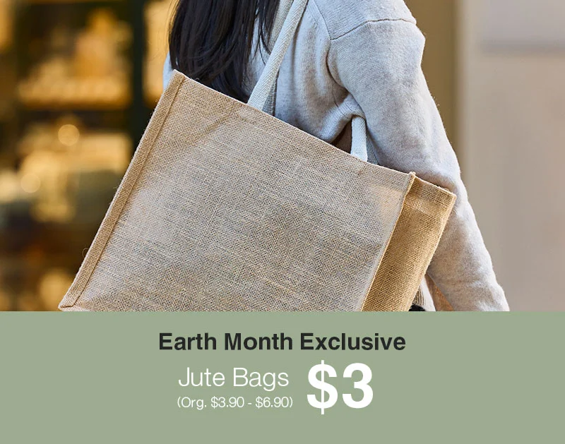 Shop Jute Bags Now At $3 For Earth Month!