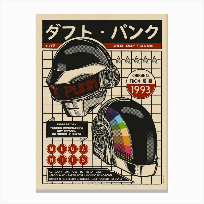 Image of Daft Punk Duo Canvas Print