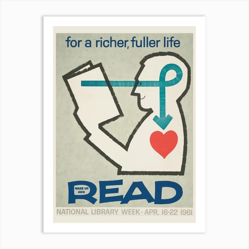 Image of National Library Week Vintage Poster Art Print