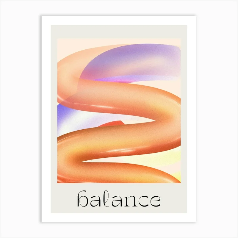 Image of Balance Retro 3d Art Print