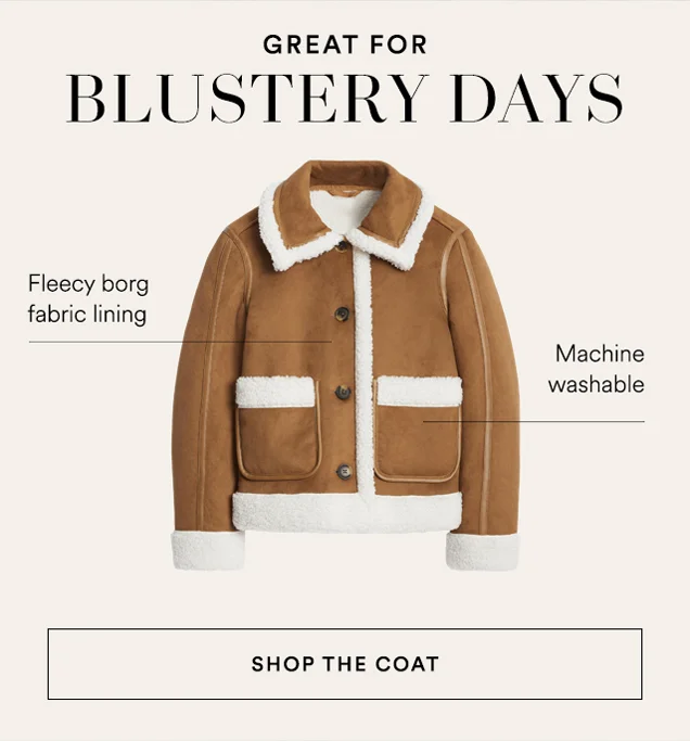 Faux Shearling Jacket - Brown