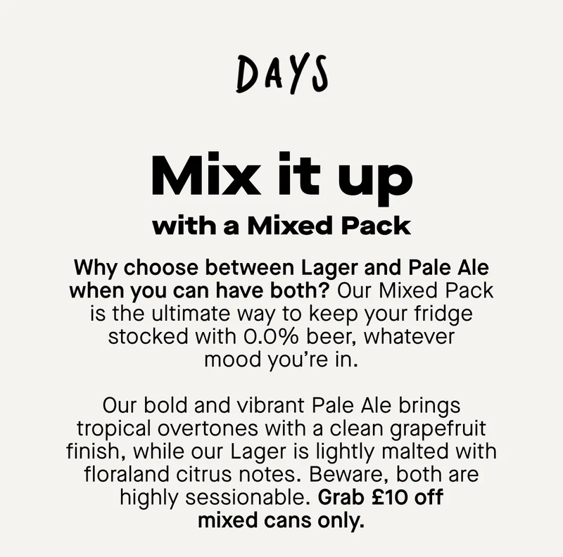Mix it up with mixed packs