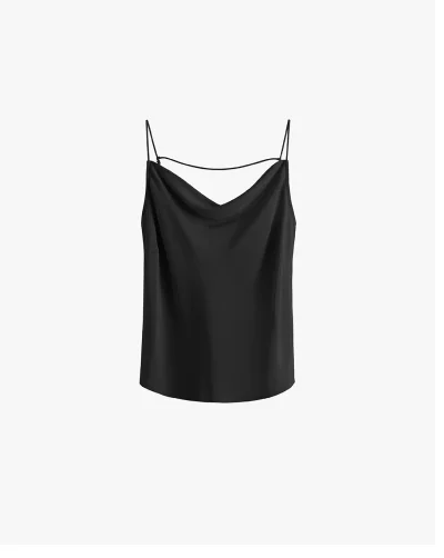 Silk Cowl Cami Black