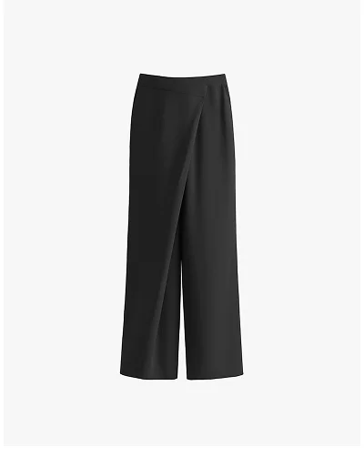 Silk Overlay Pant Black