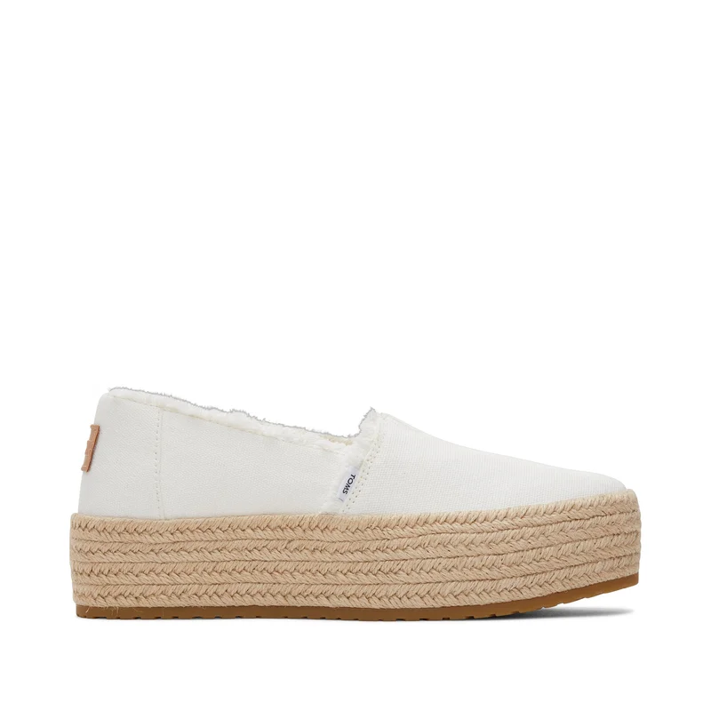 Valencia White Canvas Platform Espadrille - 12 / Medium
