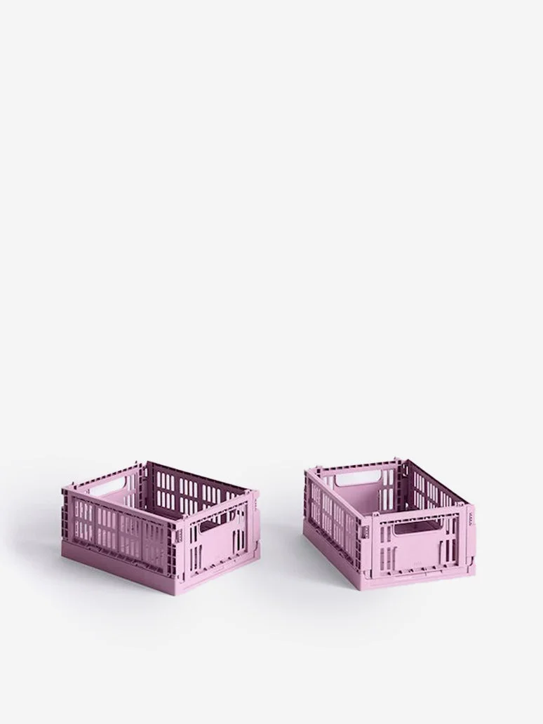 Image of HAY Colour Crate Mini Set Of 2 - Dusty Rose