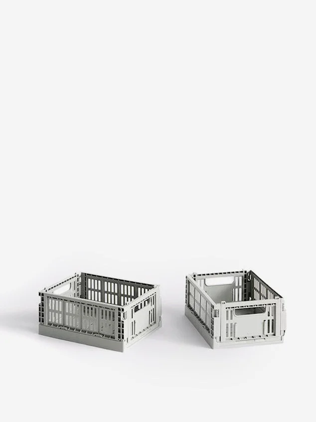 Image of HAY Colour Crate Mini Set Of 2 - Light Grey