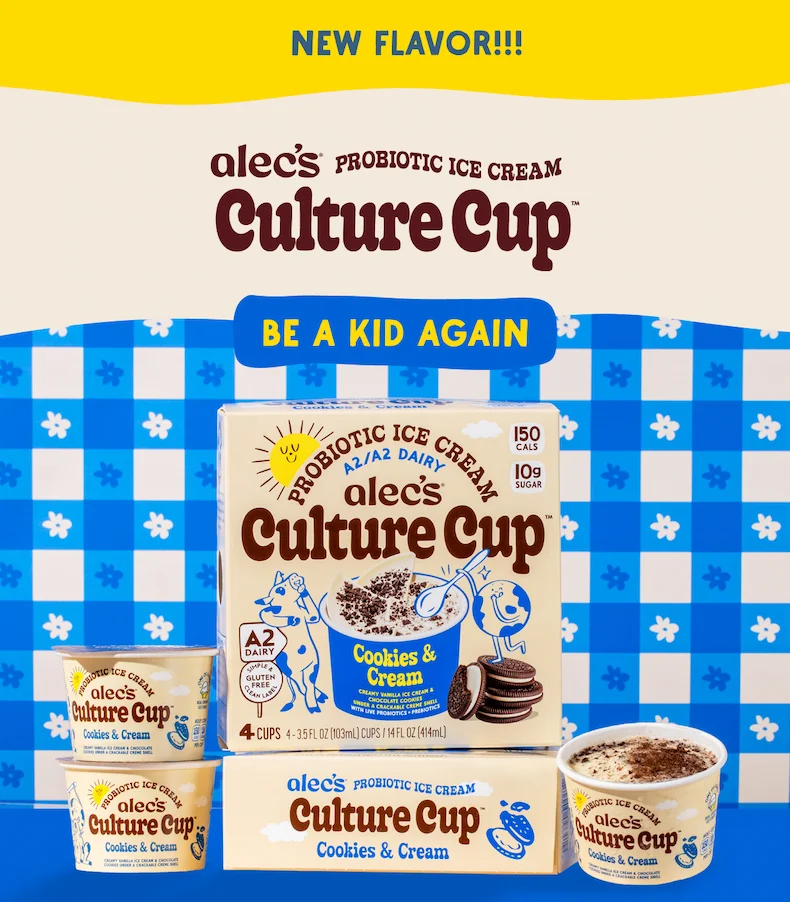 New flavor! Alec's Culture Cup Cookies and Cream. Be a kid again!