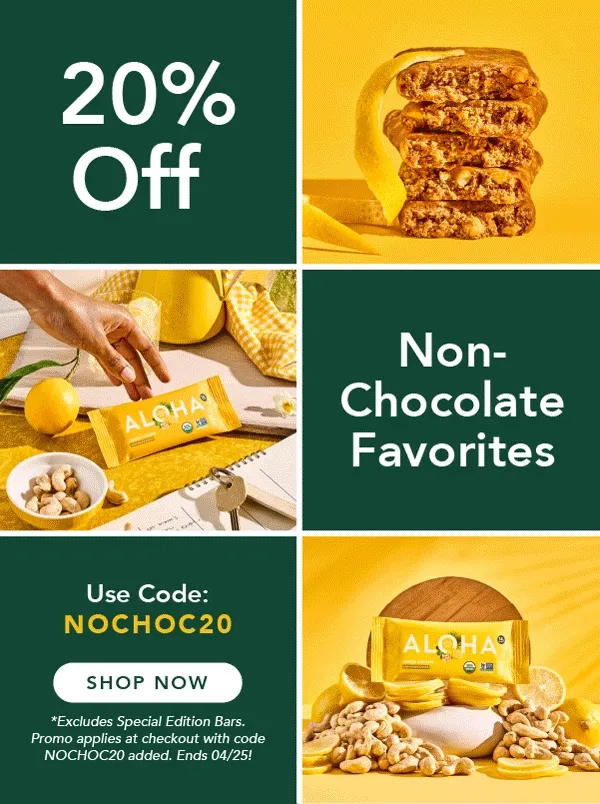 20% Off All Protein Bars Flavors Without Chocolate