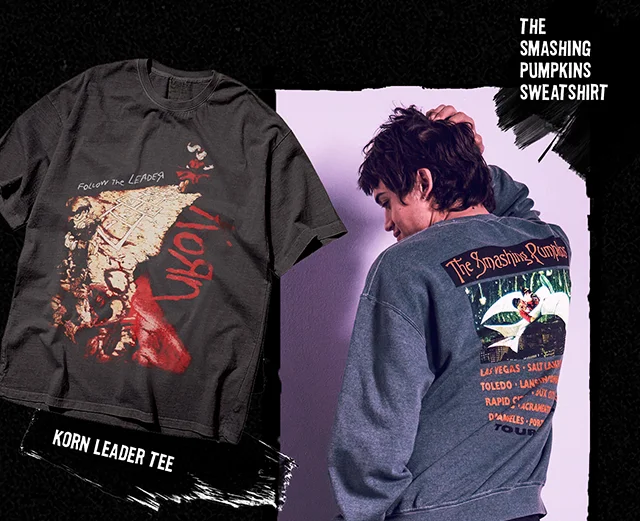 Korn Leader Tee and The Smashing Pumpkins Sweatshirt