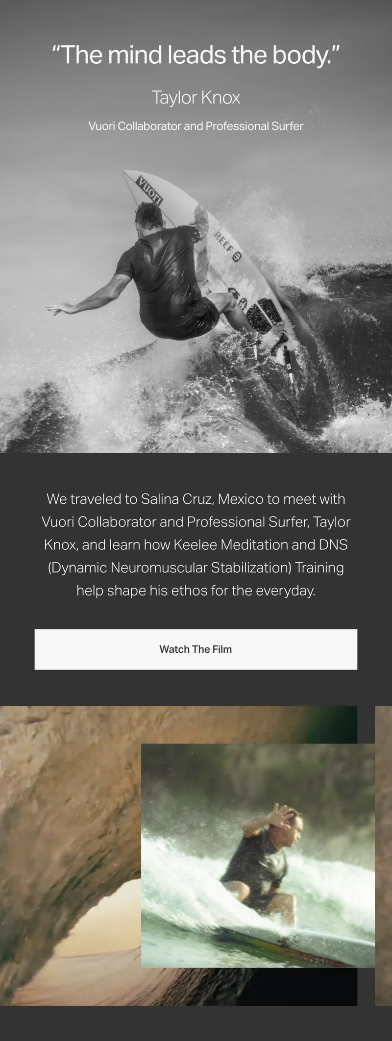 "The mind leads the body."