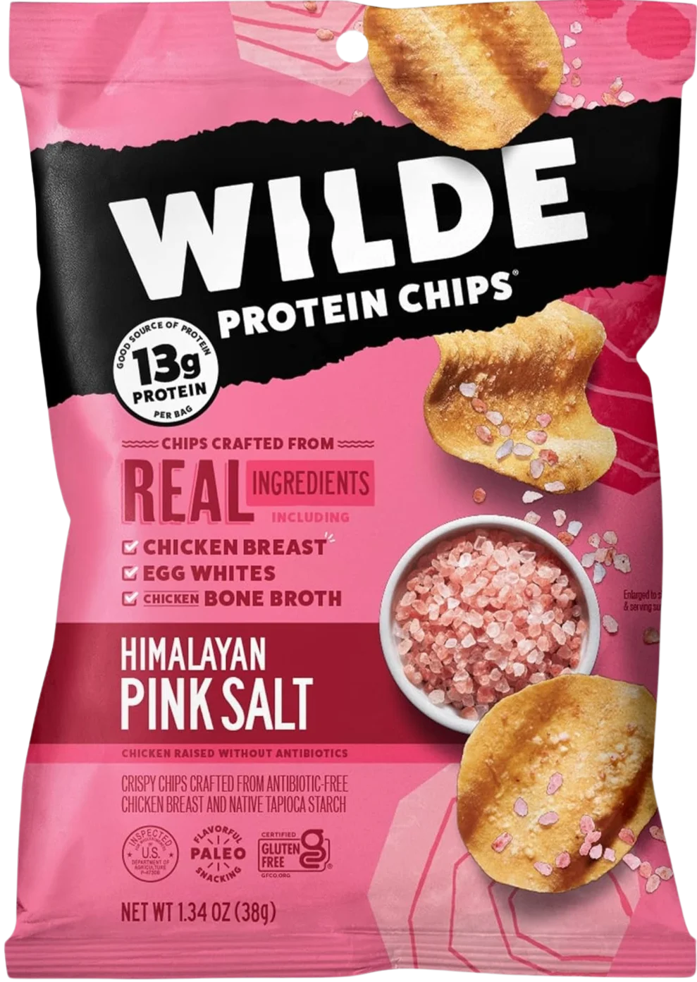 Image of Wilde Snacks Himalayan Pink Salt Protein Chips