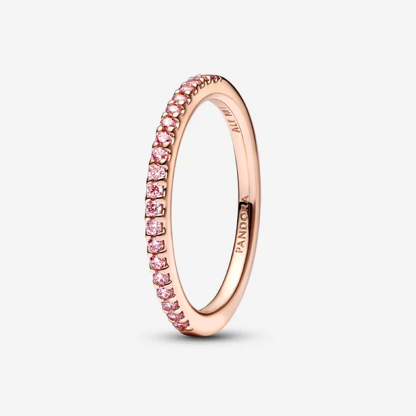 Sparkling Pink Band Ring