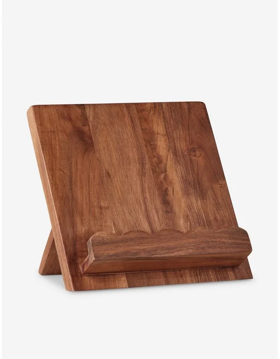 Scalloped Wood Book Stand by etúHOME-Natural