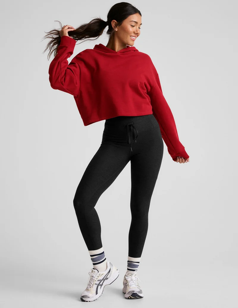 Image of Happiness Fleece Cropped Hoodie