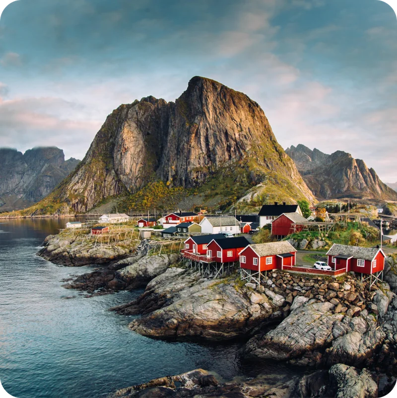Town view along the coast.