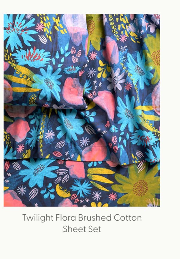 Twilight Flora Brushed Cotton Sheet Set