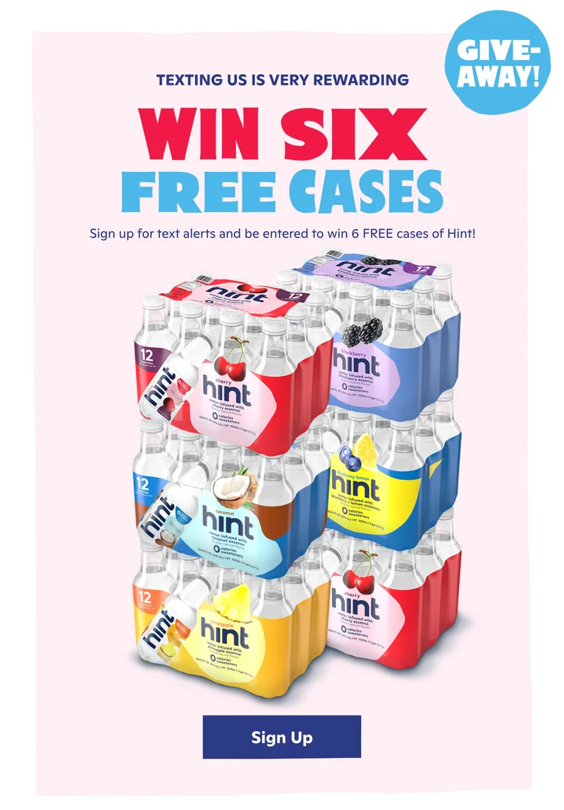 Sign up for texts and win 6 free cases