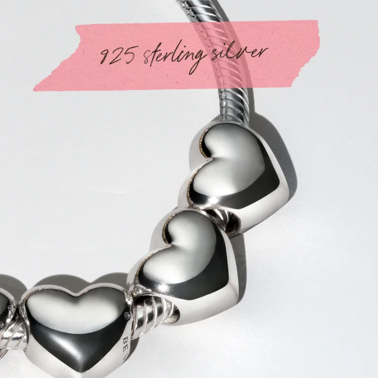 Snake chain styled with heart charms
