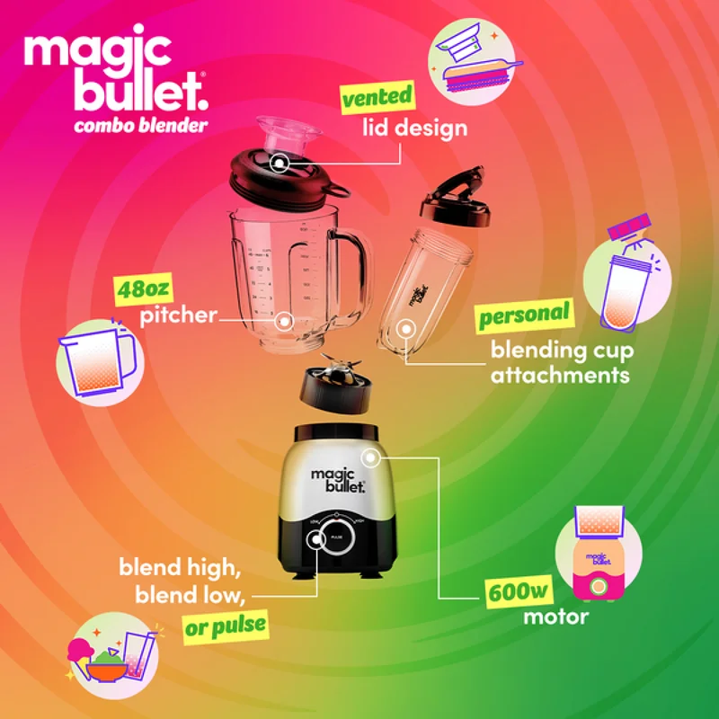 All products included with the magic bullet Combo Blender