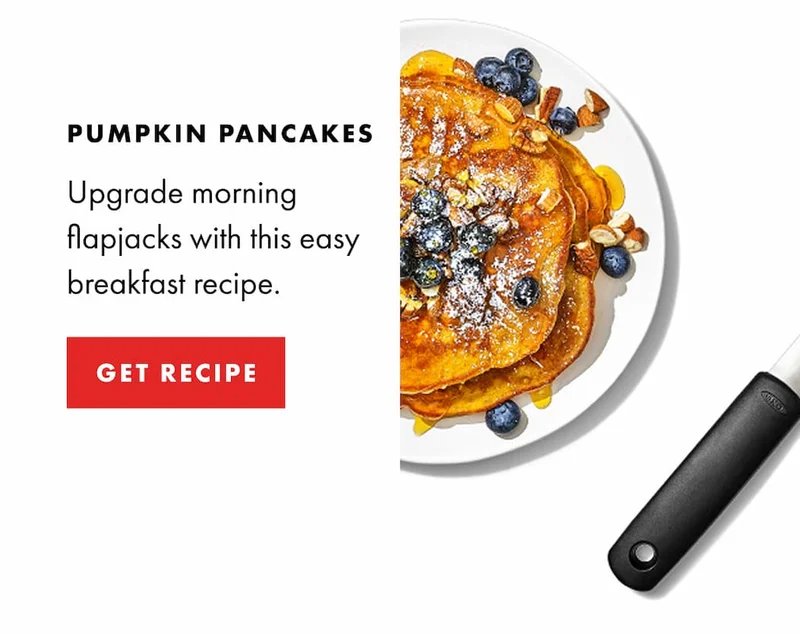 Pumpkin Pancakes. Upgrade morning flapjacks with this easy breakfast recipe. | GET RECIPE