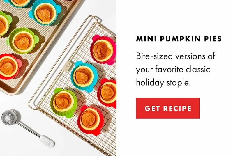 Mini Pumpkin Pies. Bite-sized versions of your favorite classic holiday staple. | GET RECIPE