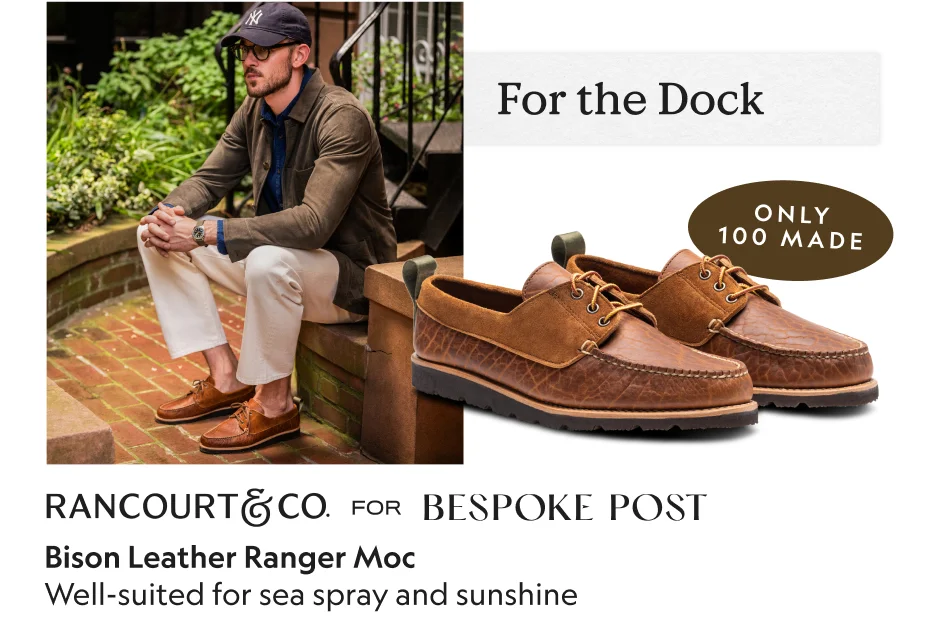 Bespoke Post x Rancourt Bison Leather Ranger Moc