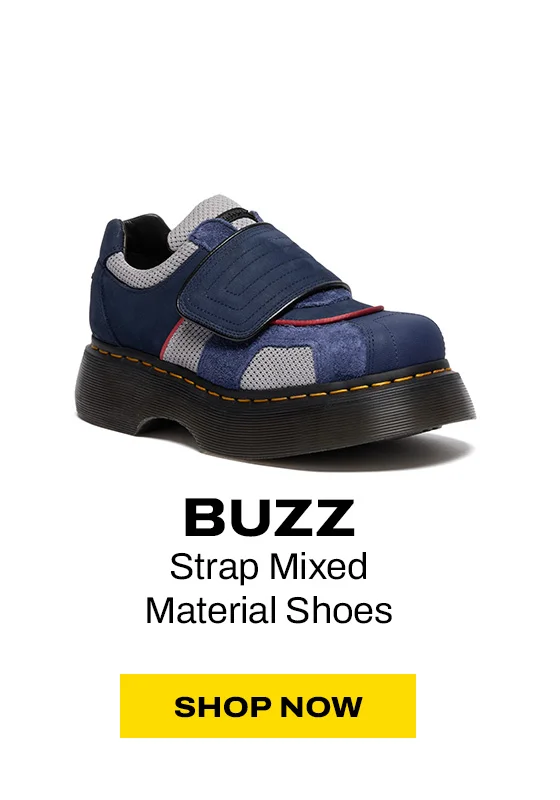 Buzz Strap Mixed Material Shoes
