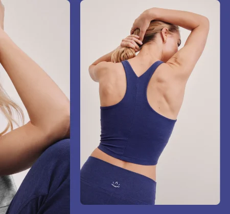 Spacedye Refocus Cropped Tank in Eternal Blue Heather