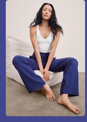 Spacedye Laid Back Wide Leg 31" Pant in Eternal Blue Heather