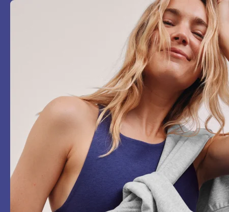 Spacedye Refocus Cropped Tank in Eternal Blue Heather