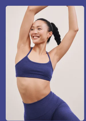 Spacedye Slim Racerback Bra in Eternal Blue Heather