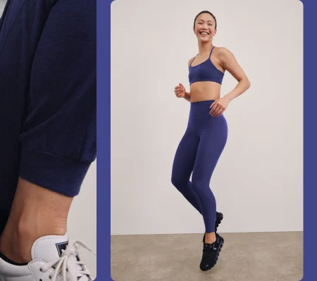 Spacedye Caught In The Midi High Waisted Legging in Eternal Blue Heather