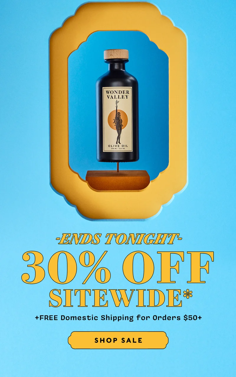 -Ends Tonight- 30% OFF SITEWIDE*  +FREE Domestic Shipping for orders $50+  SHOP ALL