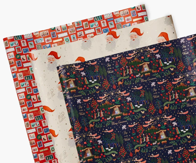 Image of Classic Christmas Set of 3 Wrapping Rolls