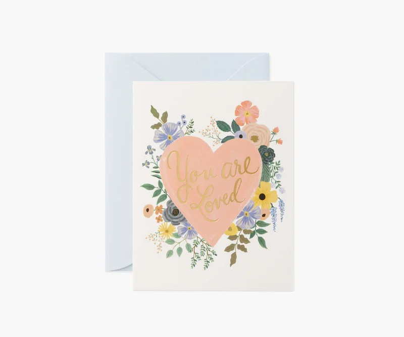 Image of You Are Loved Heart Greeting Card