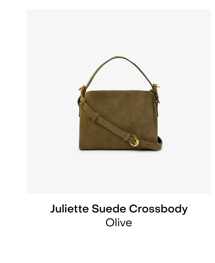 Juliette Suede Crossbody Olive