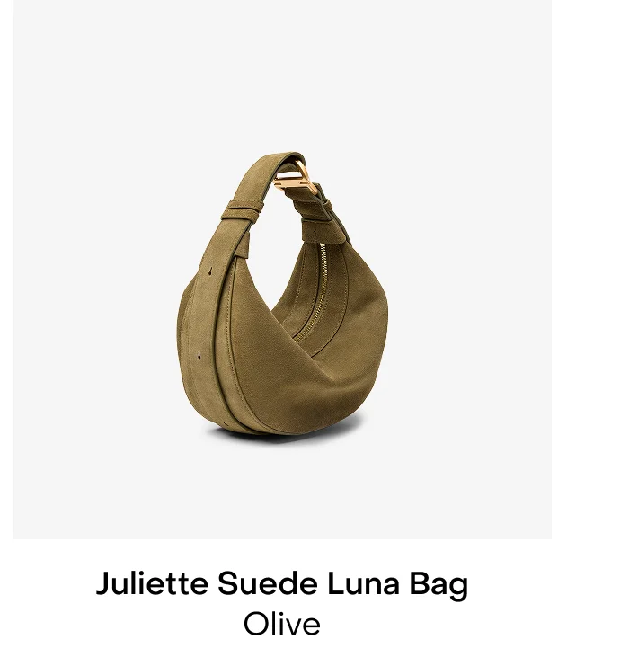 Juliette Suede Luna Bag Olive