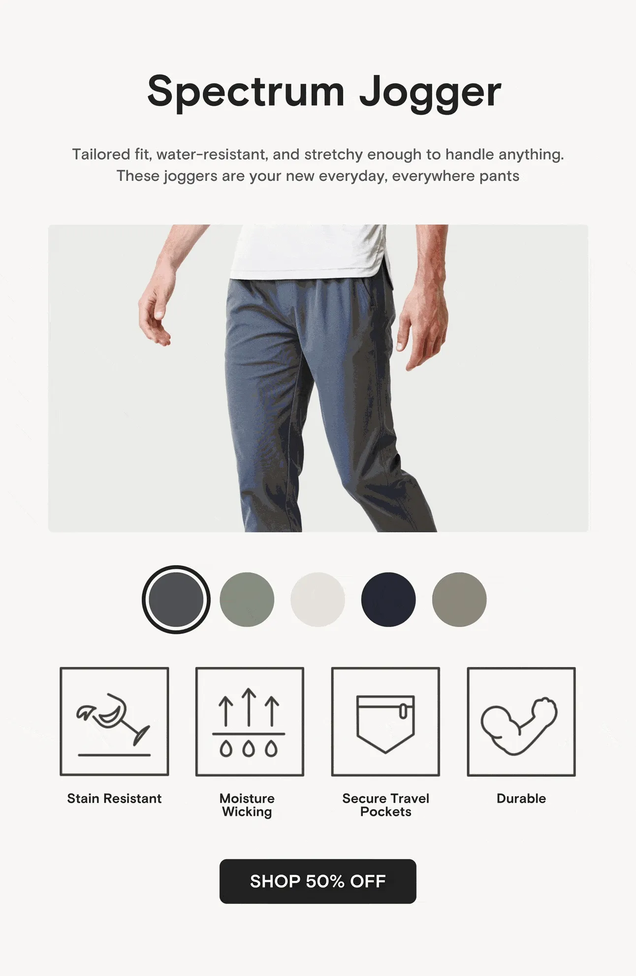 Spectrum Jogger: Tailored fit, water-resistant, and stretchy enough to handle anything. These joggers are your new everyday, everywhere pants - Stain Resistant Moisture Wicking Secure Travel Pockets Durable  [SHOP 50% OFF]