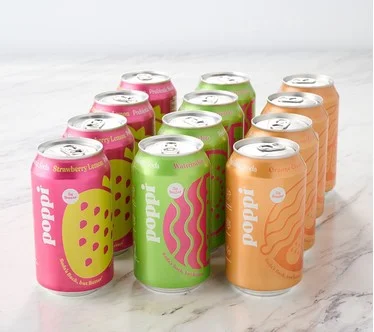 Poppi (12) 12-oz Cans of 5g Sugar Soda Summer Fruit Variety