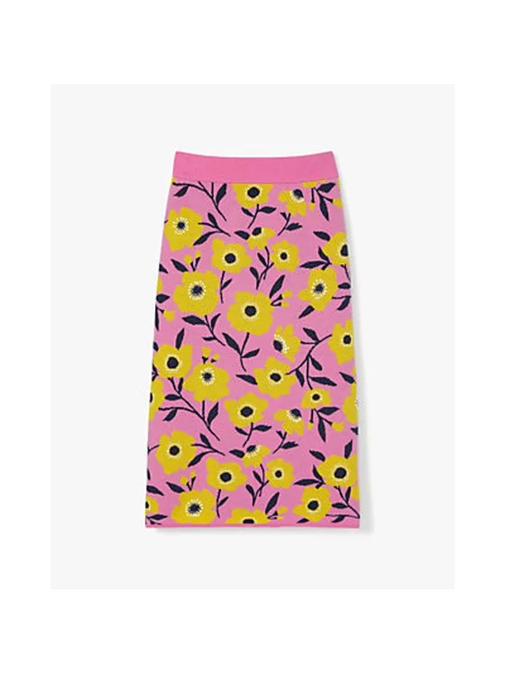 Sunshine Floral Embellished Pencil Skirt